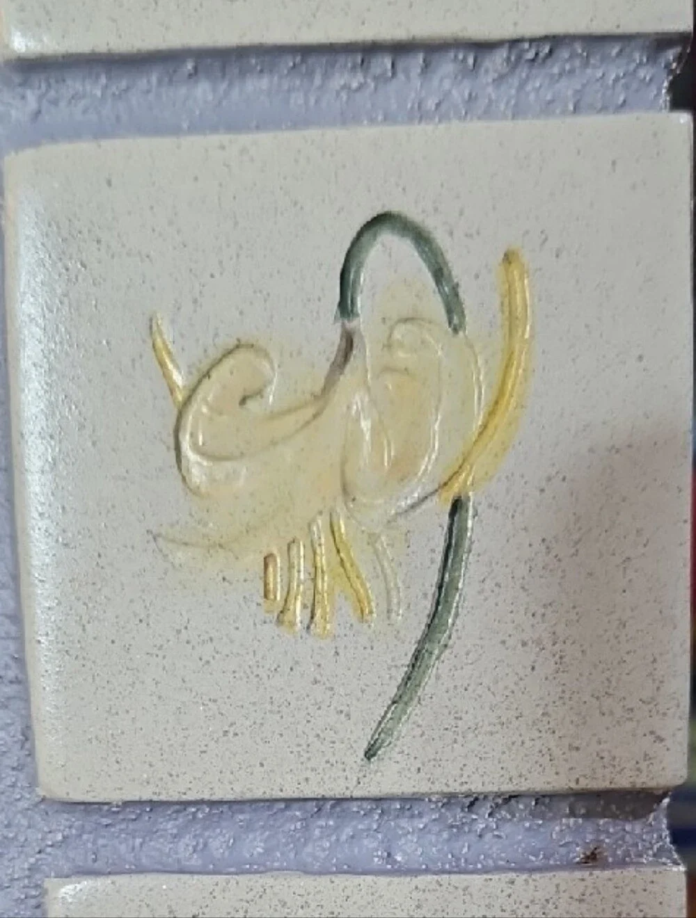 Handpainted Floral Ceramic Tile Inlay Photo Picture Frame